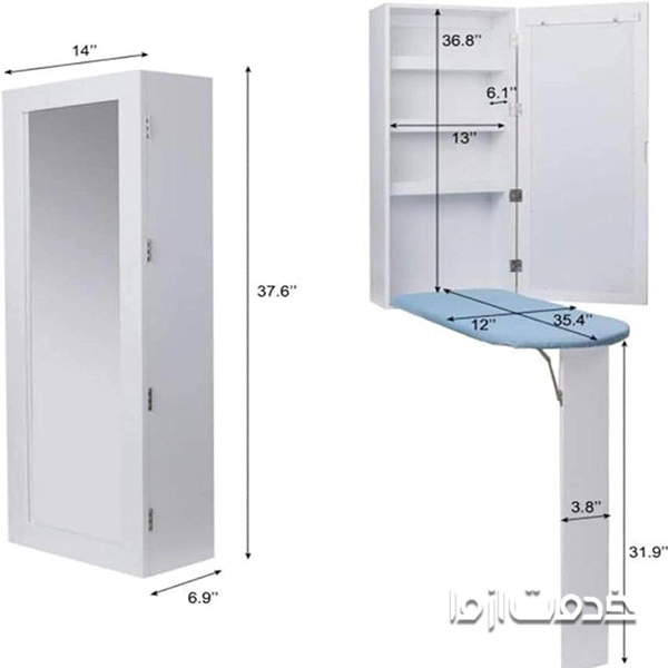 ابعاد جای میز اتو در کمد دیواری